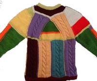 техника пэчворк образец работ - свитер из итальянской пряжи